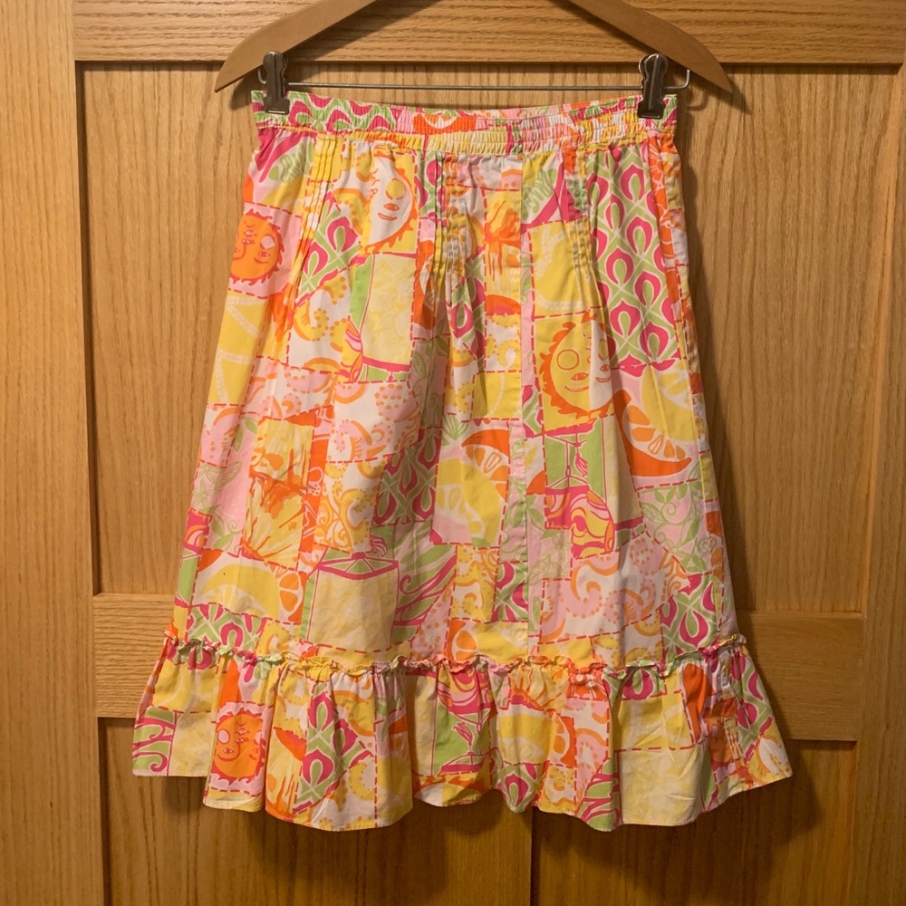 Lilly pulitzer Minnie’s 14 sun patchwork skirt euc